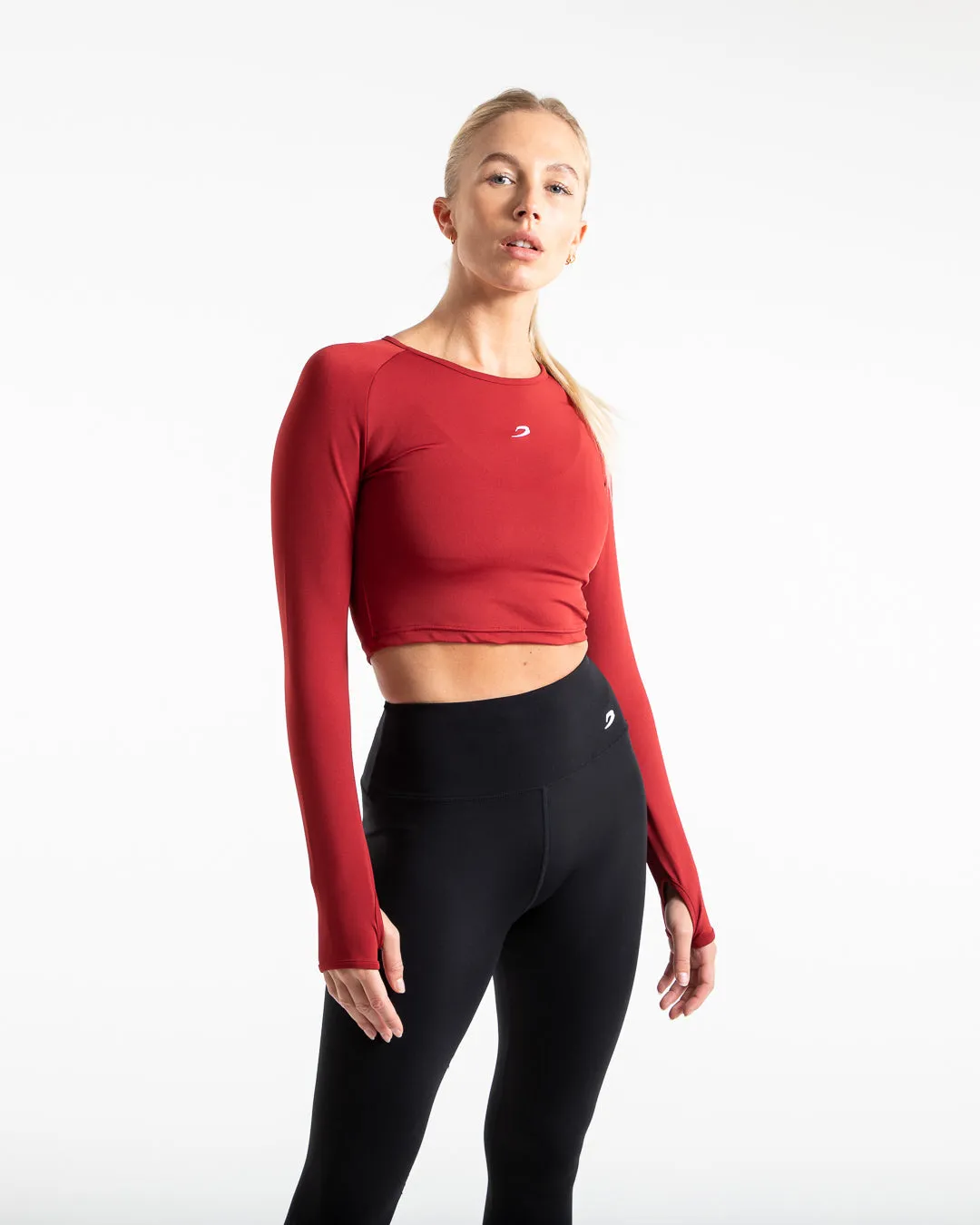 Training Long Sleeve Crop Top - Red