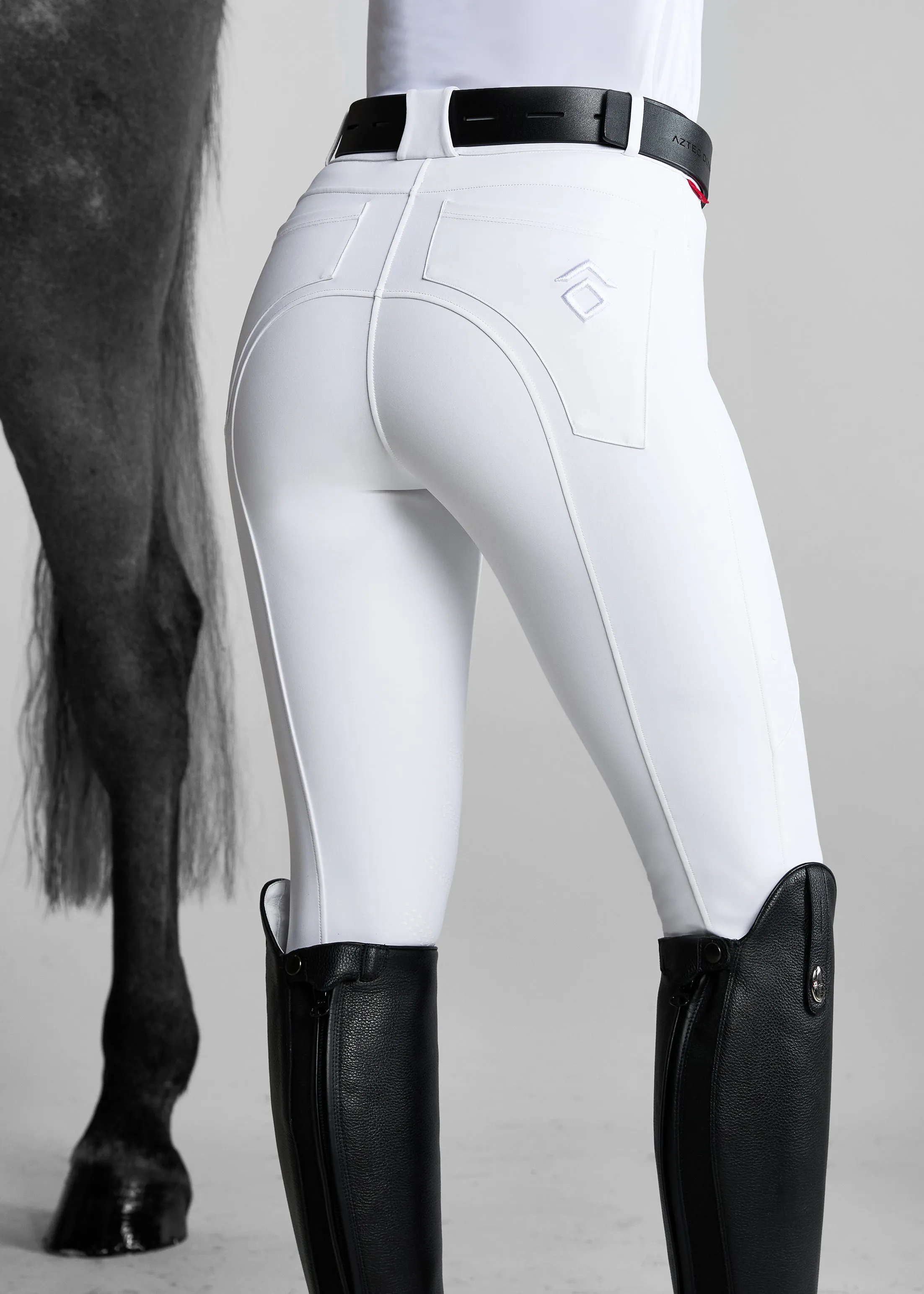 White Core Mid-Rise Breeches Knee Grip