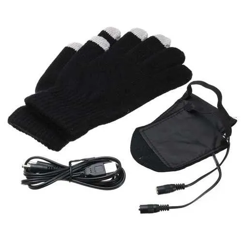 Winter Warmer Touch Screen Bike Gloves USB Electric Powered Heating Heated Washable Gloves